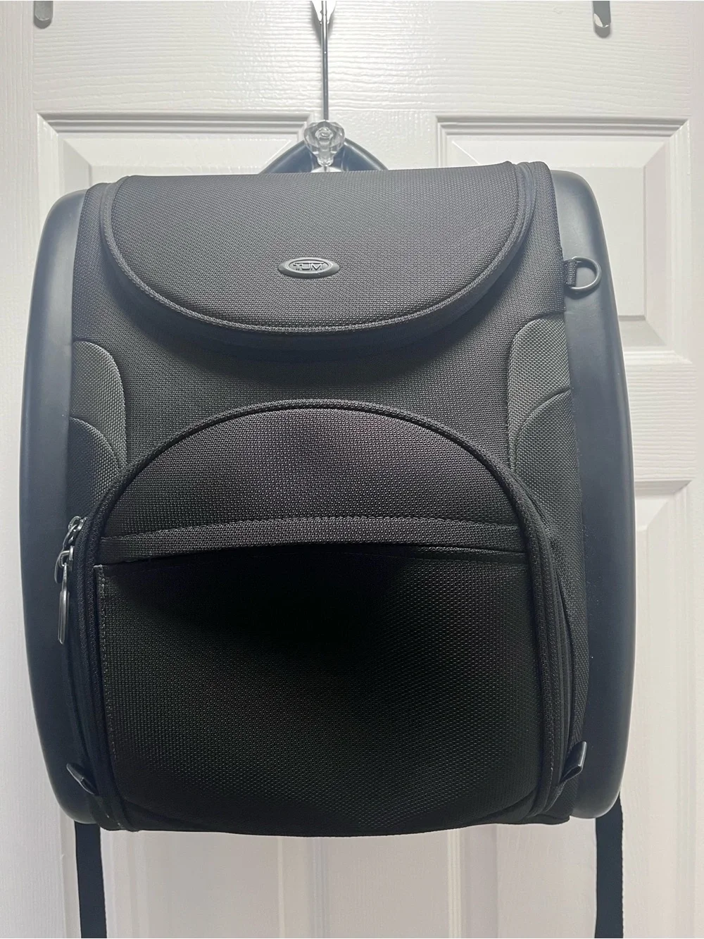 Tumi T3  Black Textured Men's Backpack with Silver Logo